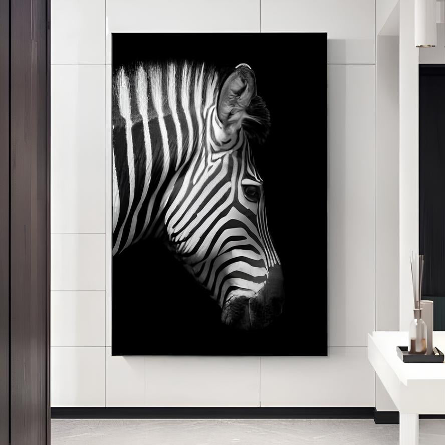 ABSTRACT PRINT ON CANVAS 'Zebra B/W'