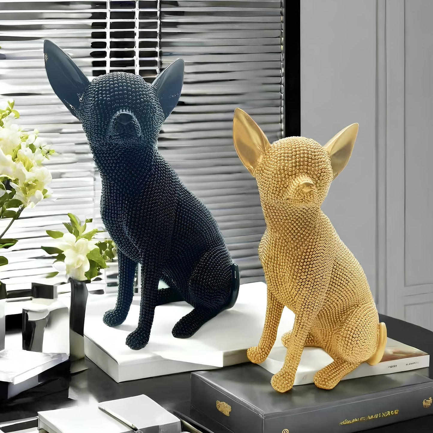 RESIN SCULPTURE 'French Bulldog' 'Chihuahua' 'Labrador' (3 Variants)
