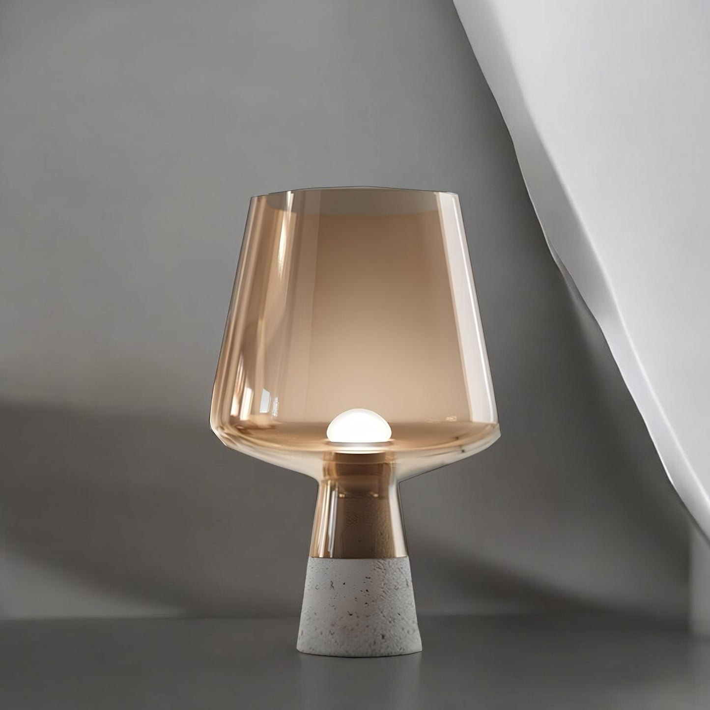 MINIMAL TABLE LAMP IN CONCRETE/GLASS (2 Variants)
