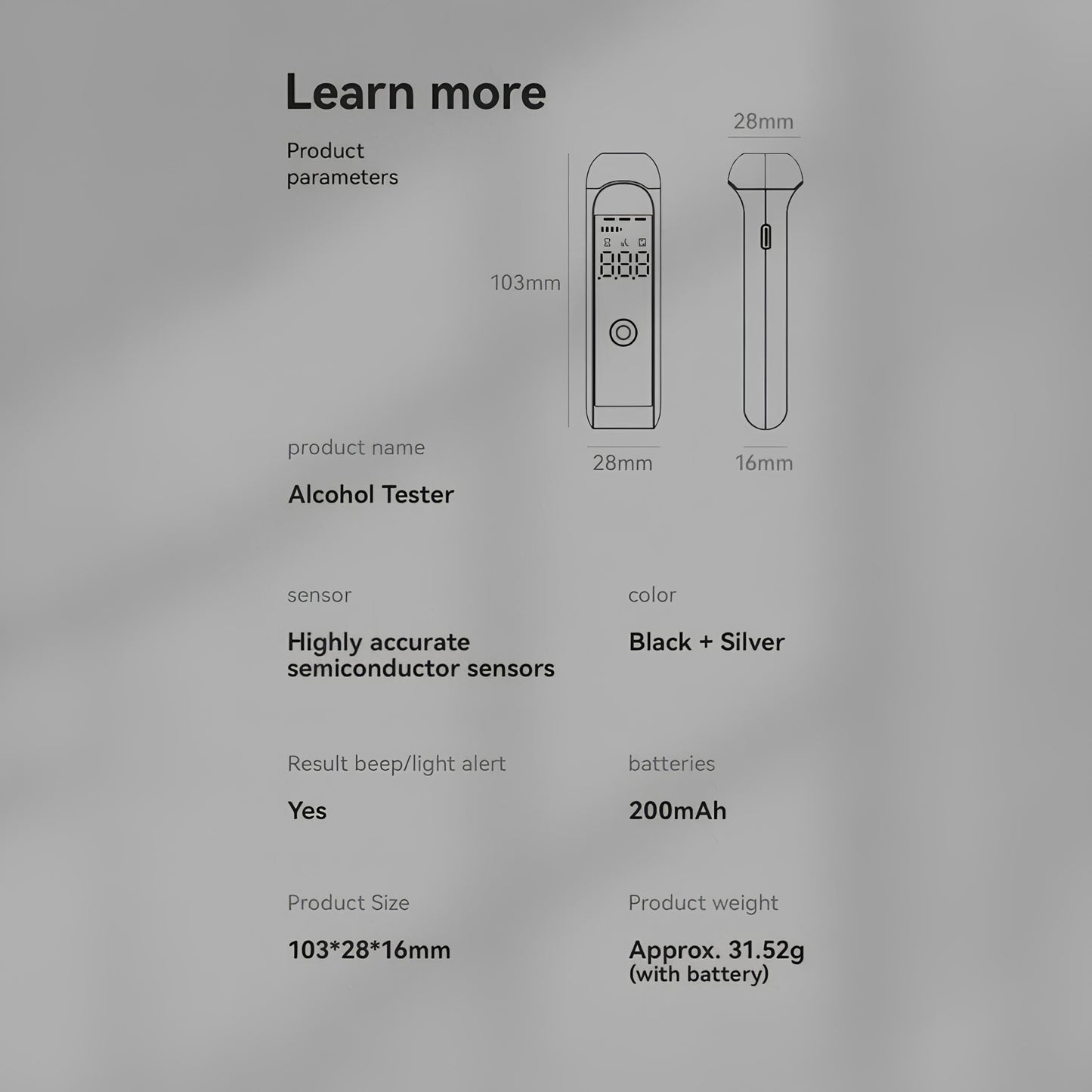 Alcool tester professionale portatile