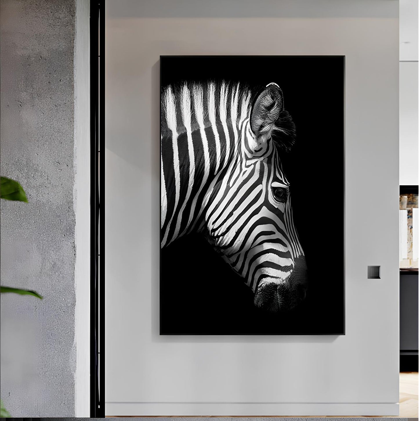ABSTRACT PRINT ON CANVAS 'Zebra B/W'