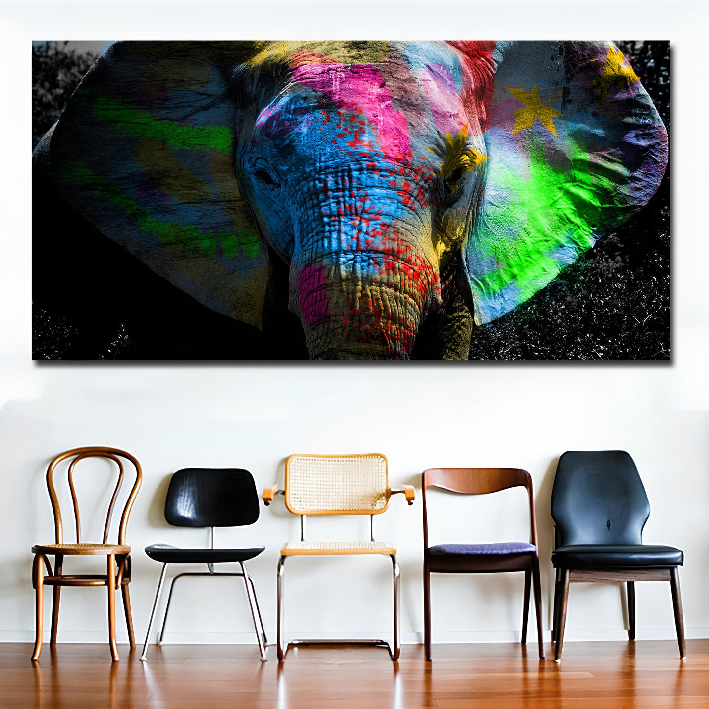 ABSTRACT PRINT ON CANVAS 'Sketch Elephant'