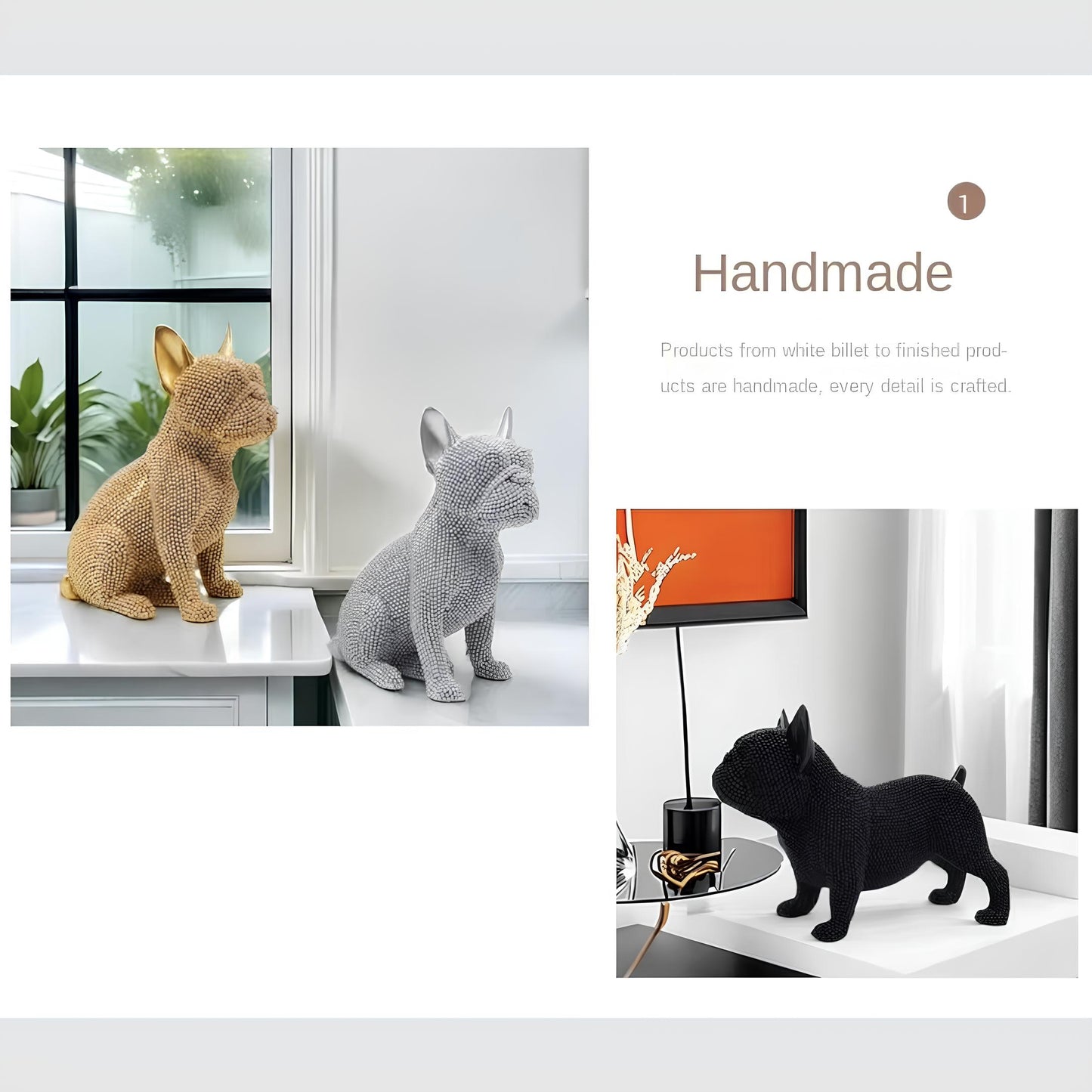 RESIN SCULPTURE 'French Bulldog' 'Chihuahua' 'Labrador' (3 Variants)