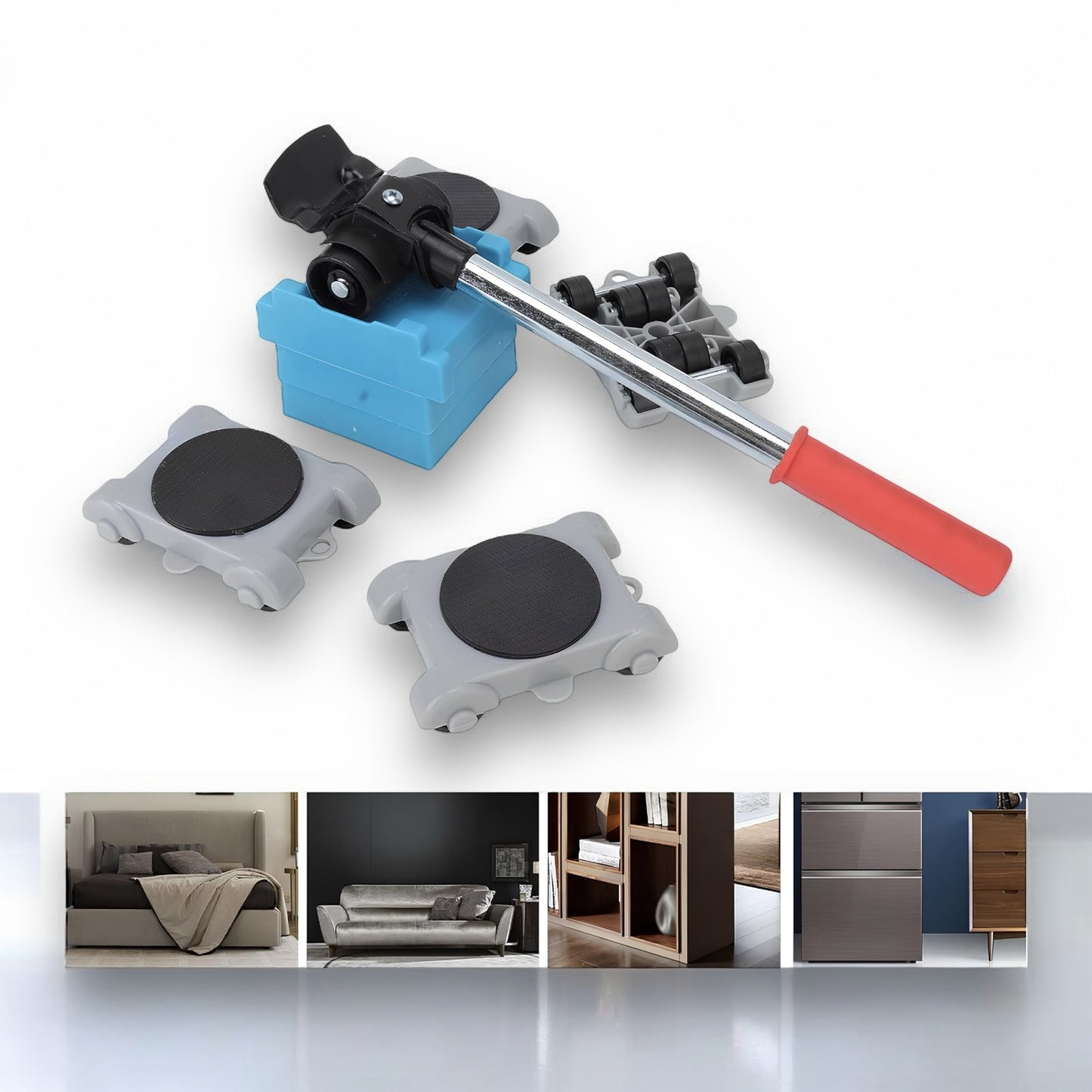 LIFTING SUPPORTS with rotating pulleys