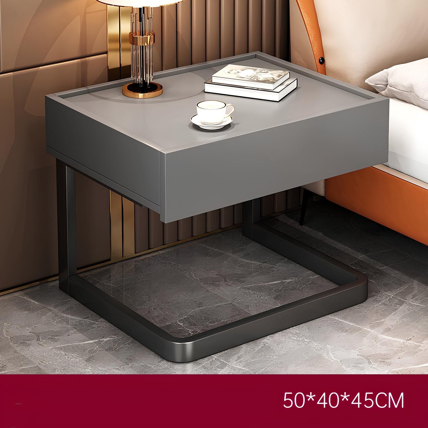COMODINO MODERNO IN LEGNO/METALLO