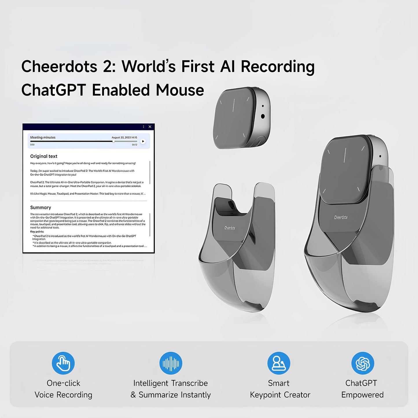 WIRELESS MOUSE WITH BUILT-IN AI | Cheerdots 2