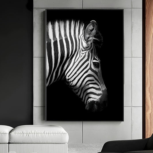 ABSTRACT PRINT ON CANVAS 'Zebra B/W'