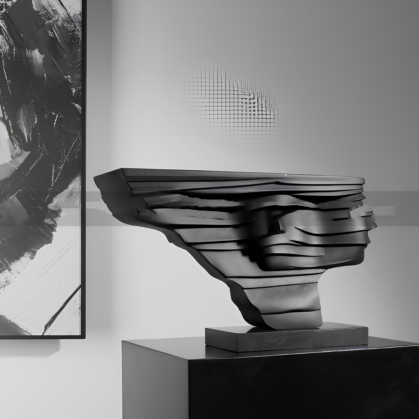 SCULTURA MINIMALISTA IN RESINA 'Human Face'