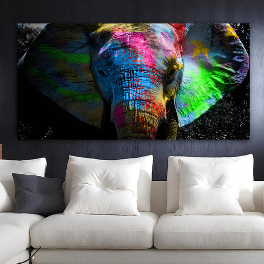 ABSTRACT PRINT ON CANVAS 'Sketch Elephant'